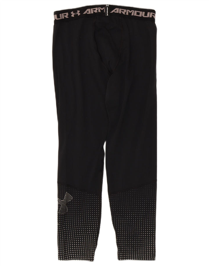 Under Armour Boys Cold Gear Graphic Leggings 13-14 Years XL Black Polyester