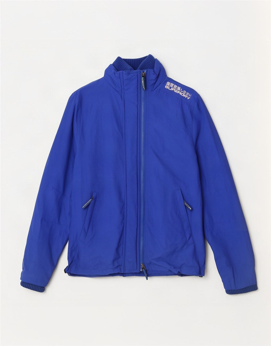 Superdry Womens Rain Jacket UK 12 Medium Blue Nylon