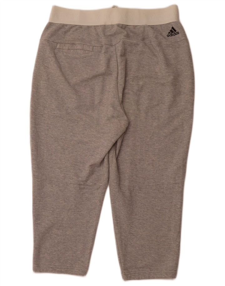 ADIDAS Womens Graphic Tracksuit Trousers UK 12/14 Medium  Grey Chevron