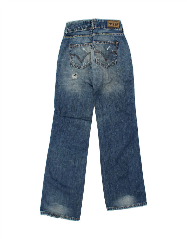 LEVI'S Girls Distressed Bootcut Jeans 9-10 Years W25 L30 Blue Cotton Vintage Levi's and Second-Hand Levi's from Messina Hembry 