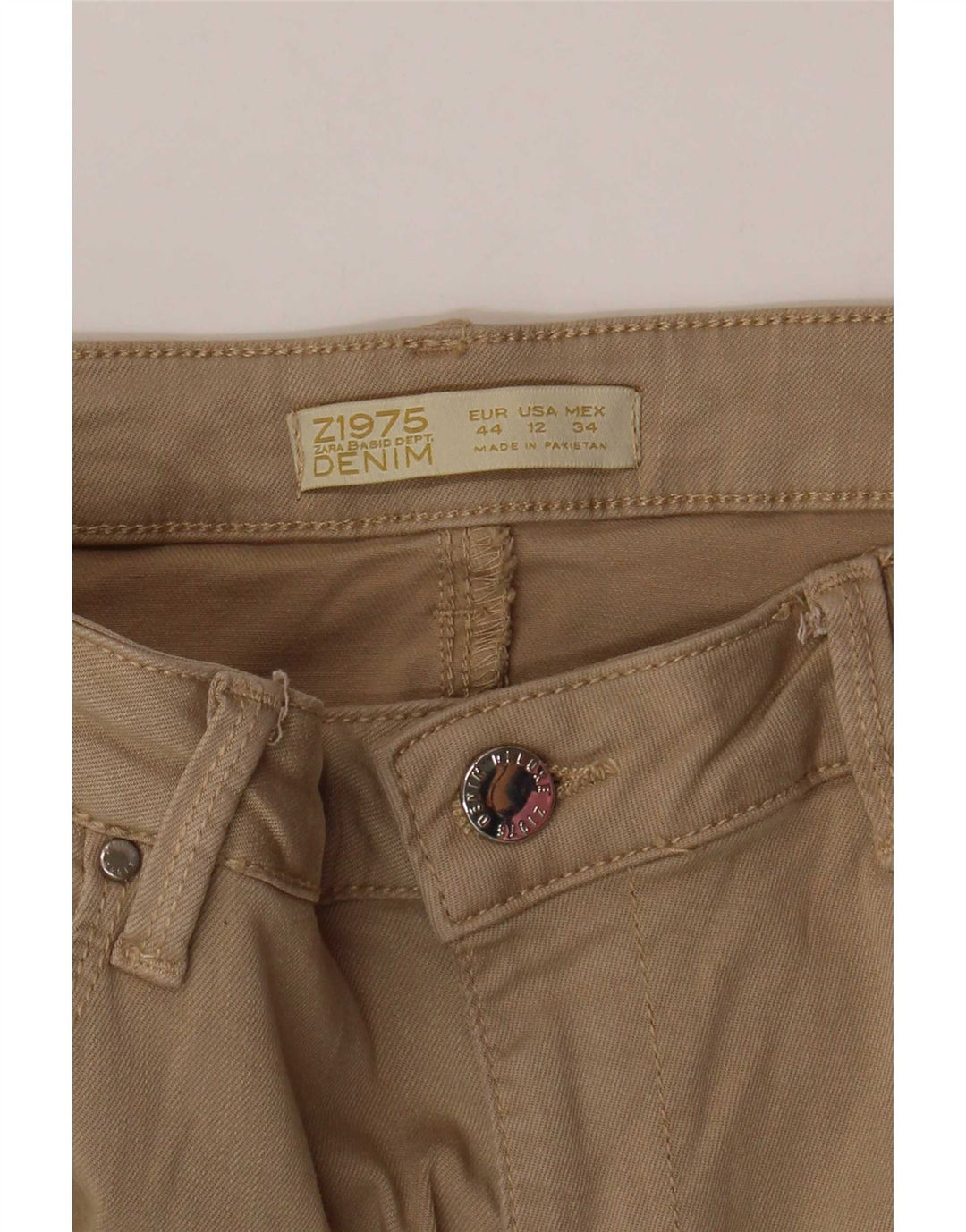 Zara Womens Slim Jeans EU 44 XL W34 L30 Beige