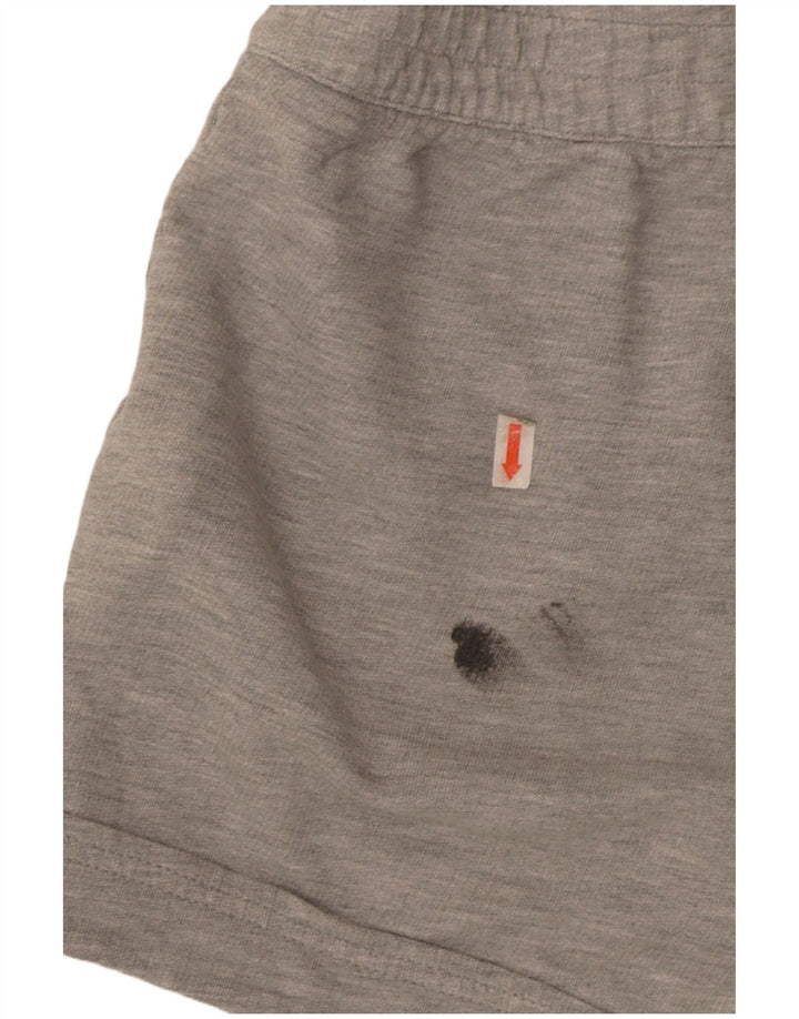 Adidas Womens Sport Shorts UK 12 Medium Grey Cotton