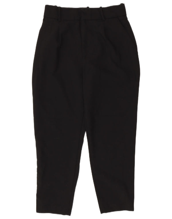 Zara Womens High Waist Tapered Chino Trousers Large W30 L27 Black