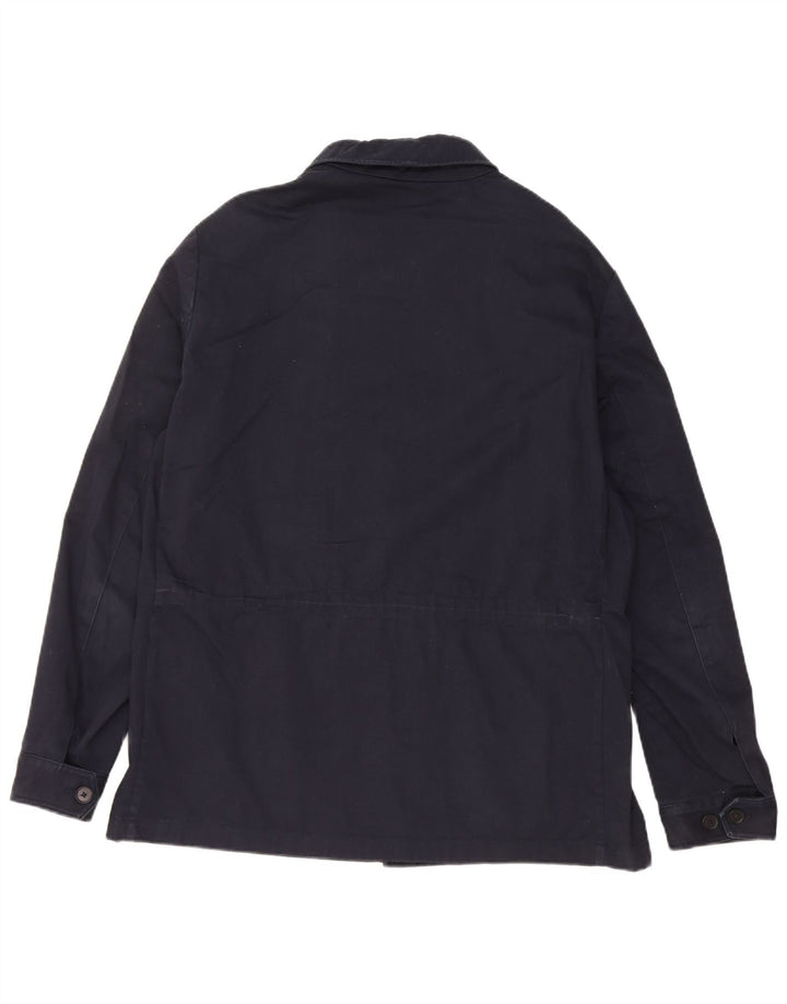Massimo Dutti Mens Utility Jacket UK 40 Large Navy Blue Cotton