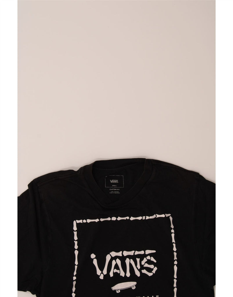 VANS Mens Custom Fit Graphic T-Shirt Top Small Black Cotton Vintage Vans and Second-Hand Vans from Messina Hembry 