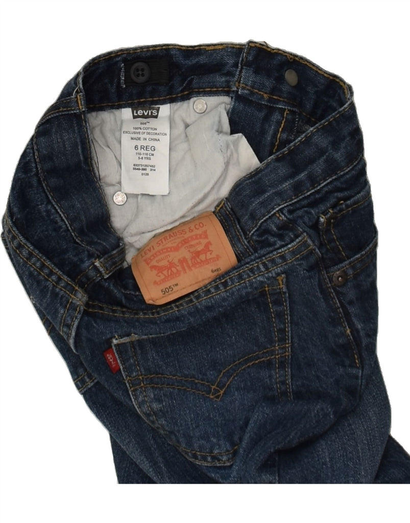 LEVI'S Boys 505 Regular Straight Jeans 5-6 Years W20 L18  Navy Blue Cotton | Vintage Levi's | Thrift | Second-Hand Levi's | Used Clothing | Messina Hembry 