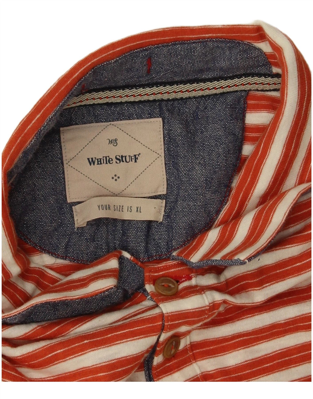 White Stuff Mens Polo Shirt XL Red Striped Cotton
