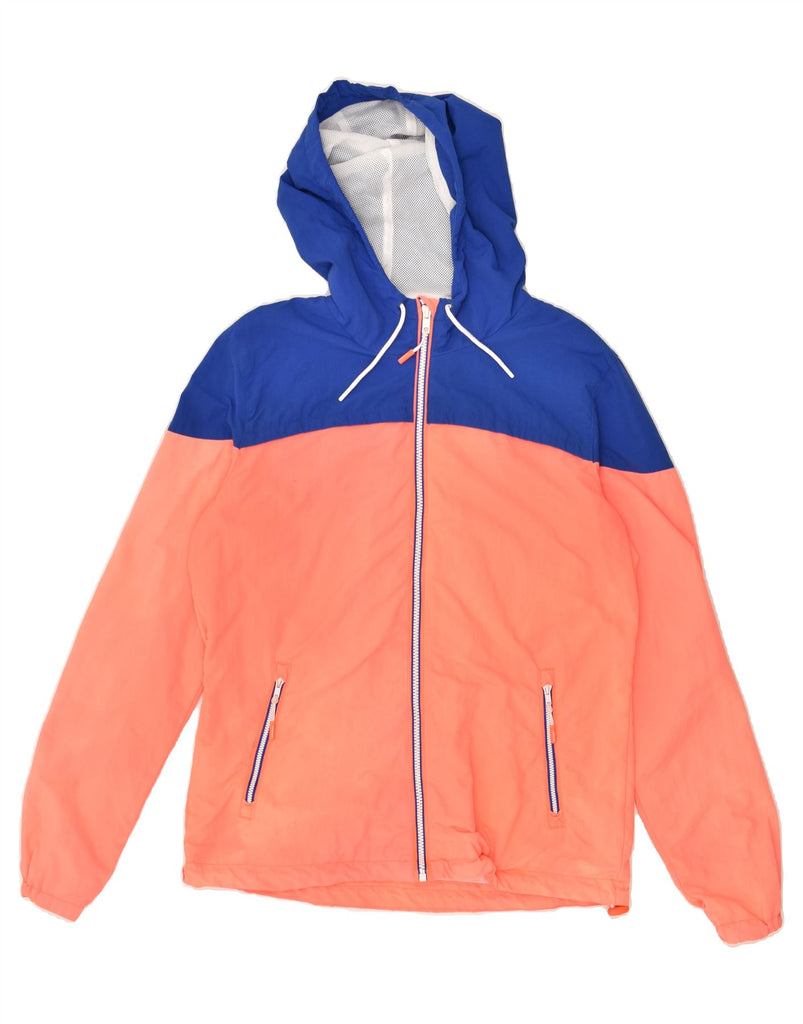 SUPERDRY Womens Hooded Rain Jacket UK 14 Large Orange Colourblock | Vintage Superdry | Thrift | Second-Hand Superdry | Used Clothing | Messina Hembry 