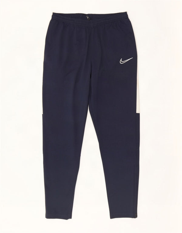 Nike Mens Dri Fit Tracksuit Trousers Medium Navy Blue Colourblock Polyester