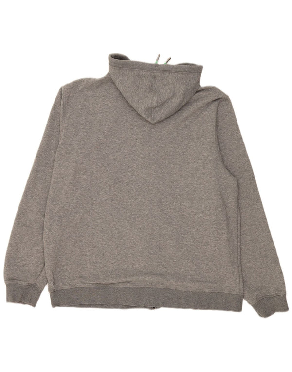Puma Mens Zip Hoodie Sweater 2XL Grey Flecked Cotton