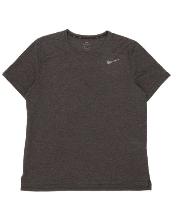 Nike Mens Dri Fit T-Shirt Top XL Grey Polyester