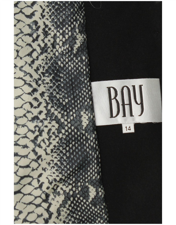 Bay Womens 1 Button Blazer Jacket UK 14 Large Black Polyester