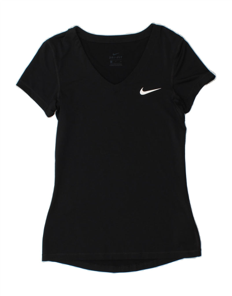 NIKE Womens Dri Fit T-Shirt Top UK 10 Small Black Polyester Vintage Nike and Second-Hand Nike from Messina Hembry 