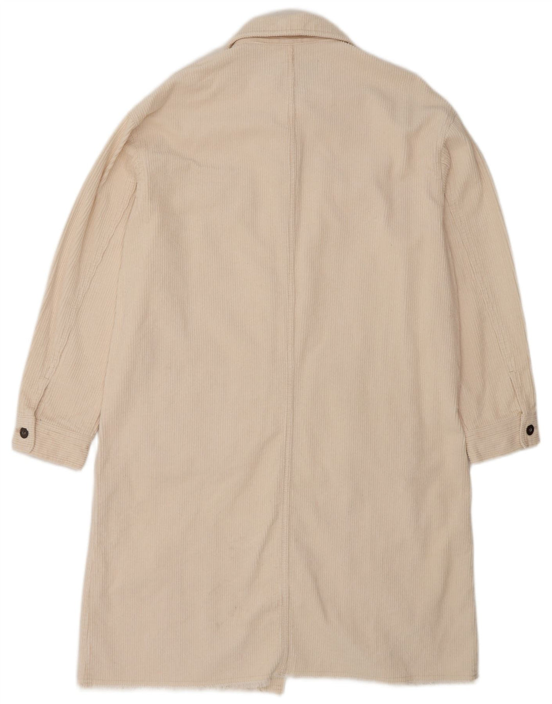 Zara Womens Corduroy Coat UK 12 Medium Off White Cotton