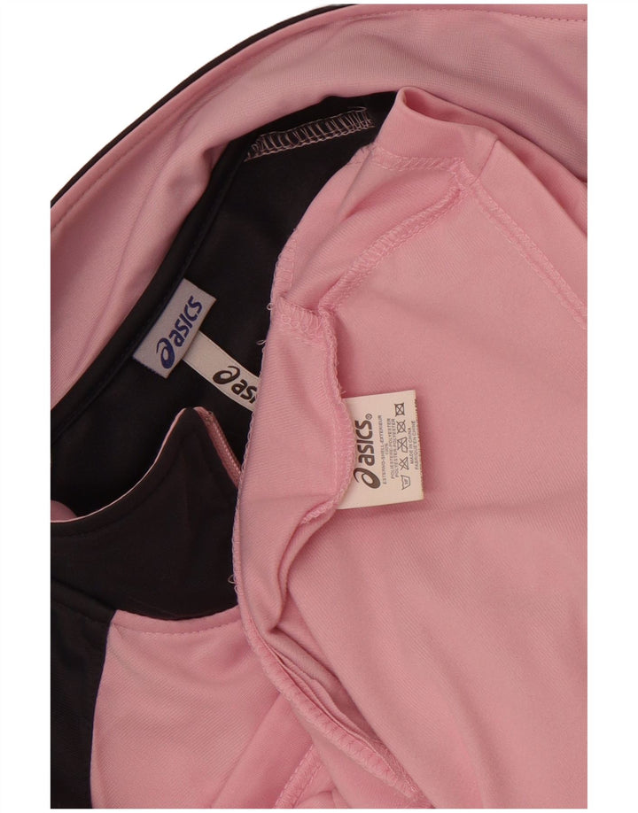 Asics Womens Tracksuit Top Jacket UK 18 XL Pink Colourblock Polyester