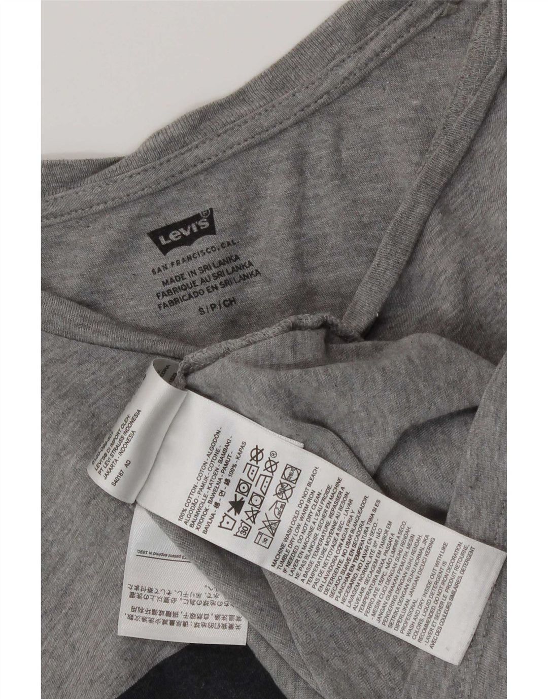 Levi's Mens Graphic T-Shirt Top Small Grey Flecked Cotton