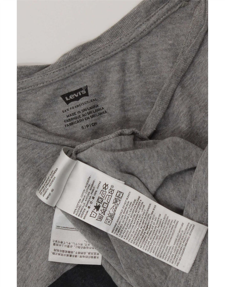 Levi's Mens Graphic T-Shirt Top Small Grey Flecked Cotton