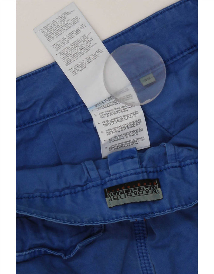 Napapijri Mens Cargo Shorts W32 Large Blue Cotton