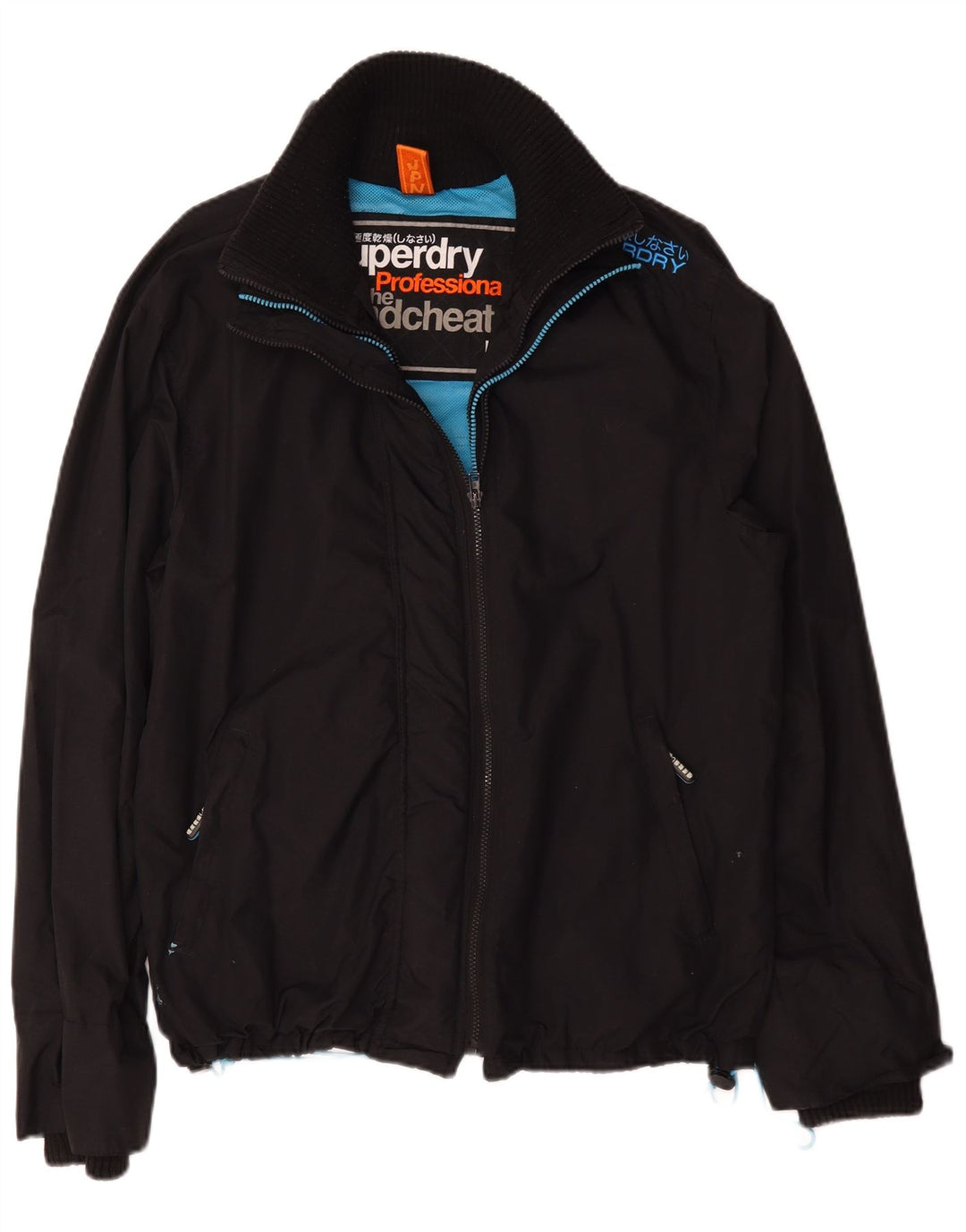 Superdry Mens Graphic Windbreaker Jacket UK 44 2XL Black Nylon