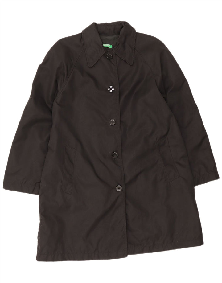 Benetton Womens Oversized Overcoat UK 10 Small Black Polyamide