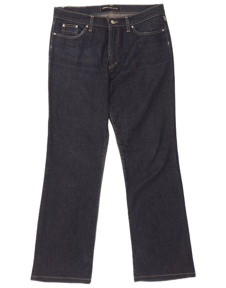 Versace Mens Ittierre Straight Jeans W34 L30 Navy Blue Cotton