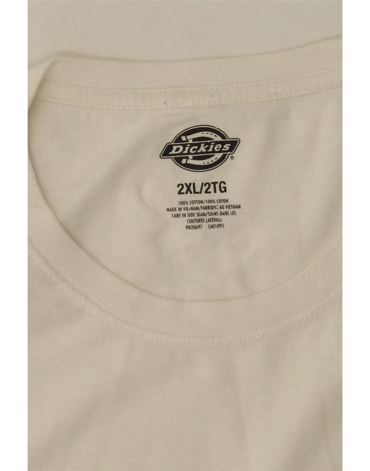 Dickies Mens Graphic T-Shirt Top 2XL White Cotton