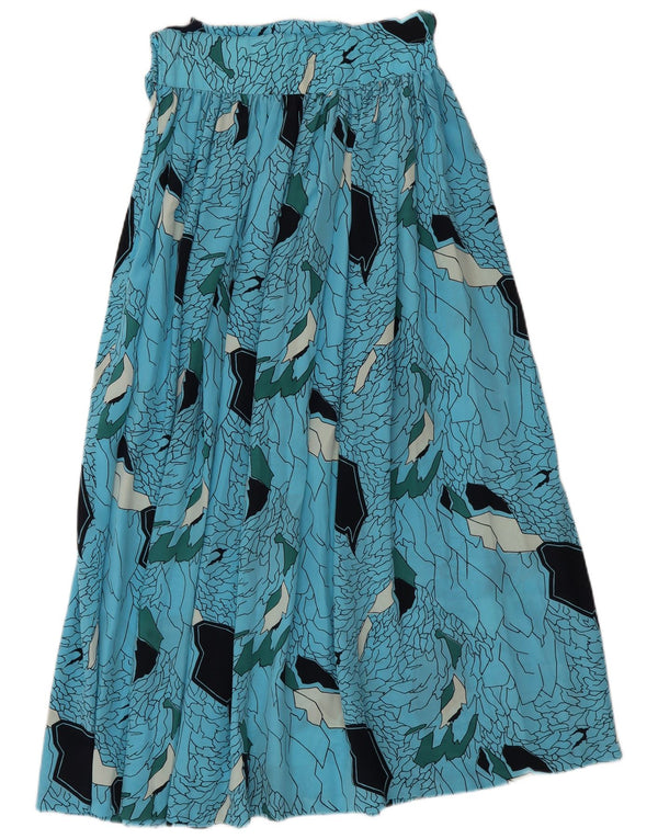 Vintage Womens Maxi Skirt W26 Small Blue Floral Bohemian