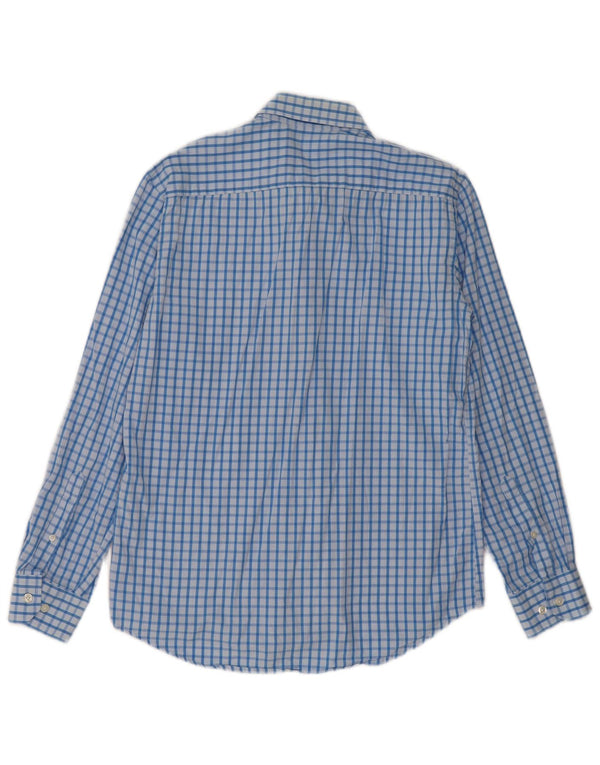 Carrera Mens Shirt Medium Blue Check Cotton