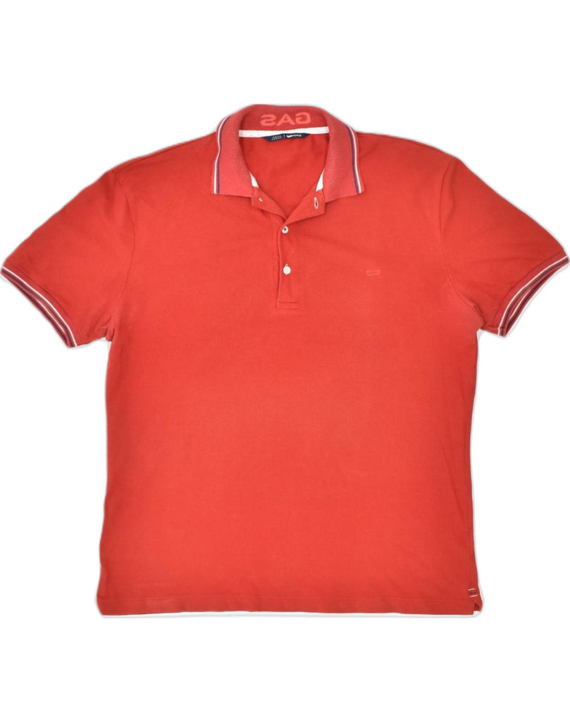 GAS Mens Polo Shirt Large Red Cotton | Vintage | Thrift | Second-Hand | Used Clothing | Messina Hembry 