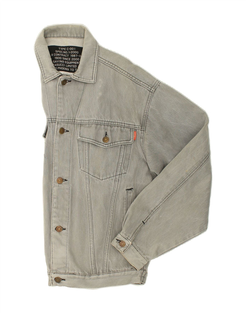 CASUCCI Mens Denim Jacket UK 40 Large Grey | Vintage Casucci | Thrift | Second-Hand Casucci | Used Clothing | Messina Hembry 