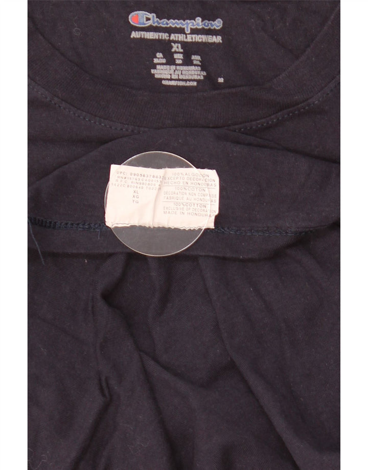 Champion Mens T-Shirt Top XL Navy Blue Cotton