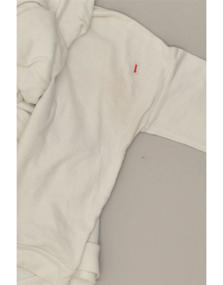 LEVI'S Womens Oversized Crop Graphic Hoodie Jumper UK 6 XS White Vintage Levi's and Second-Hand Levi's from Messina Hembry 