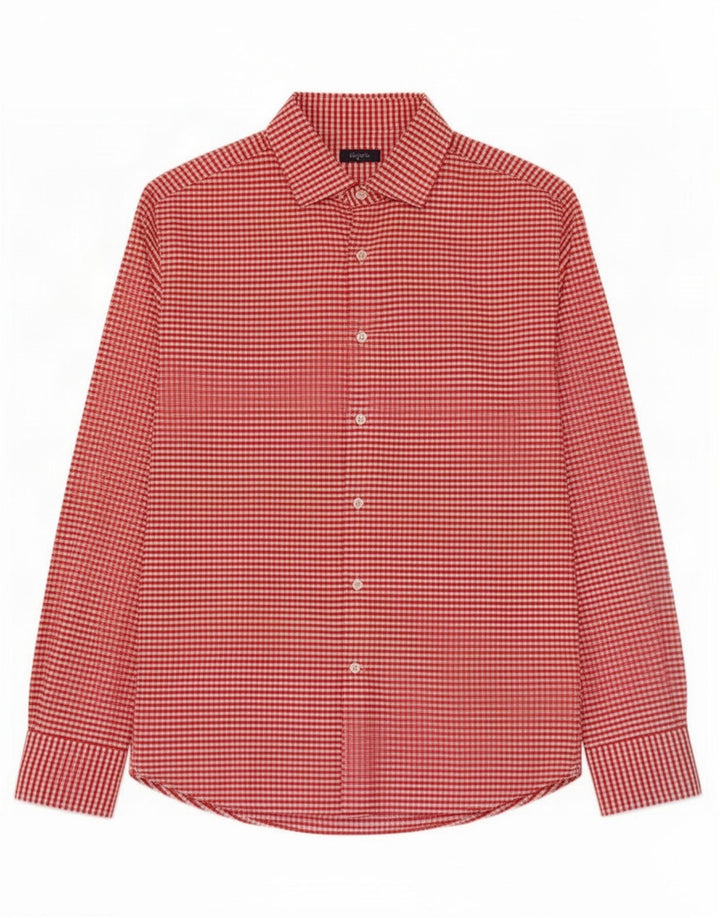 Deperlu Mens Flannel Shirt XL Red Gingham Cotton