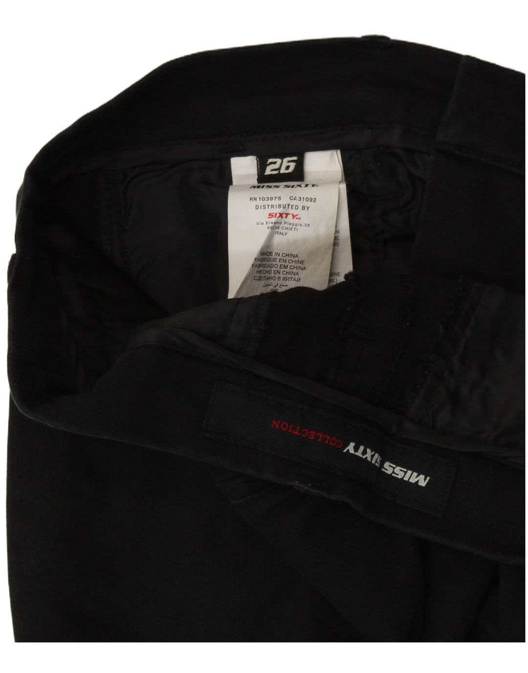 MISS SIXTY Womens Skinny Chino Trousers W26 L28 Black Cotton