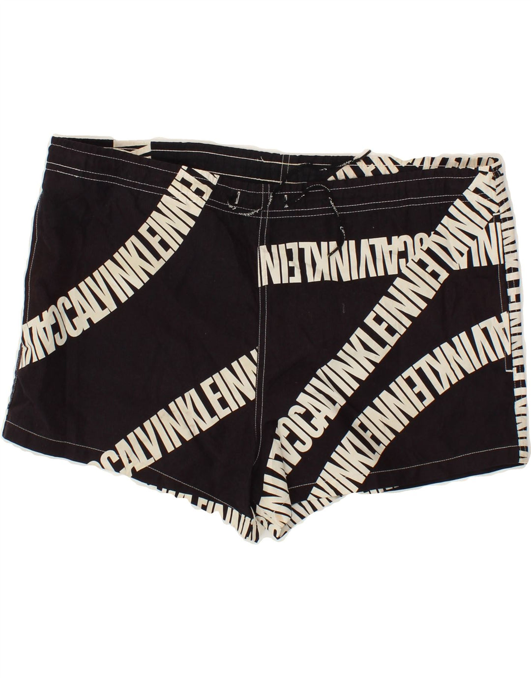 CALVIN KLEIN Mens Graphic Swimming Shorts Medium  Black Polyester
