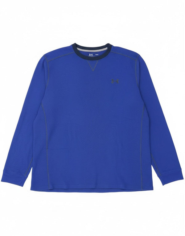 Under Armour Mens Cold Gear Top Long Sleeve 2XL Blue Polyester