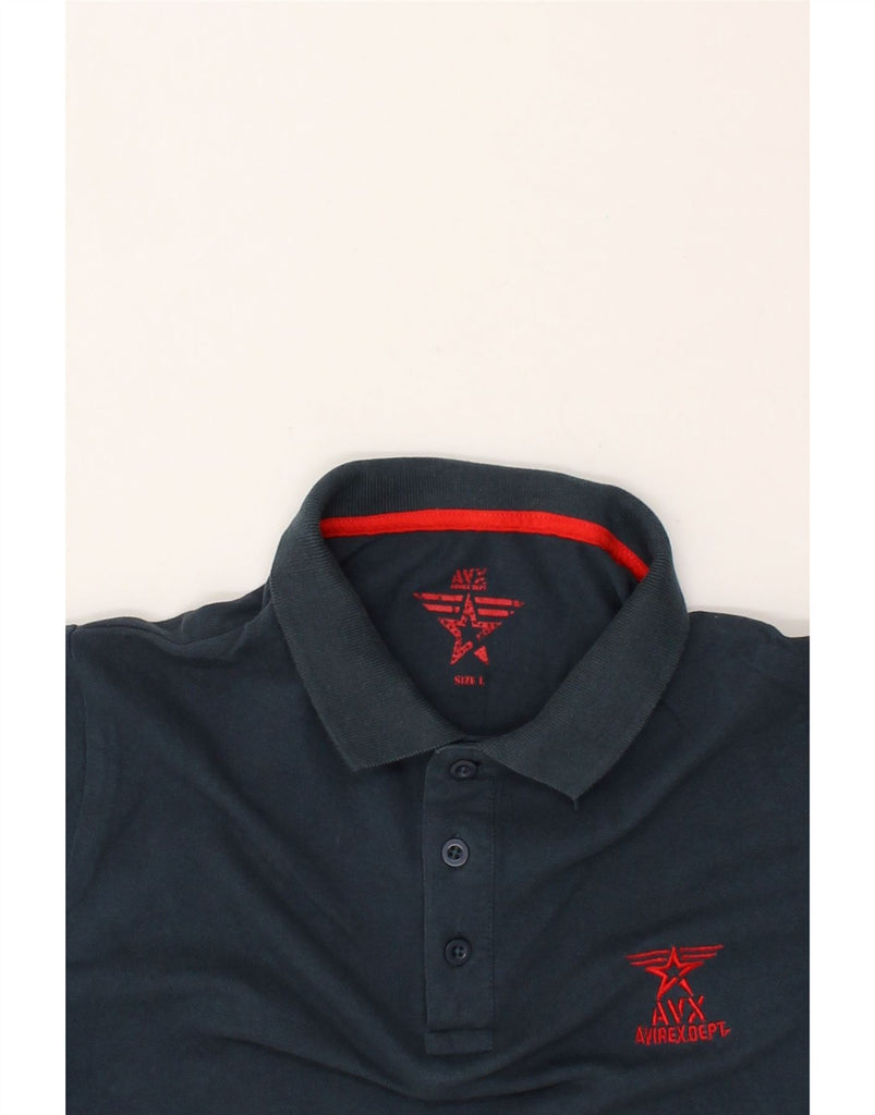 AVIREX Mens Polo Shirt Large Navy Blue Cotton | Vintage Avirex | Thrift | Second-Hand Avirex | Used Clothing | Messina Hembry 