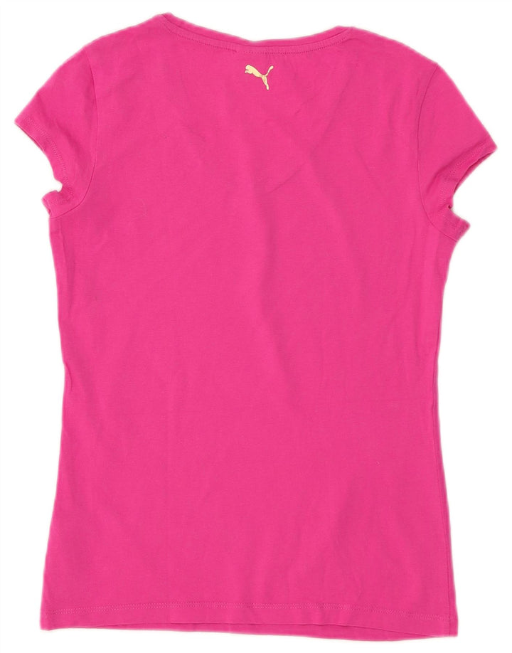 PUMA Womens Graphic T-Shirt Top UK 8 Small Pink Cotton