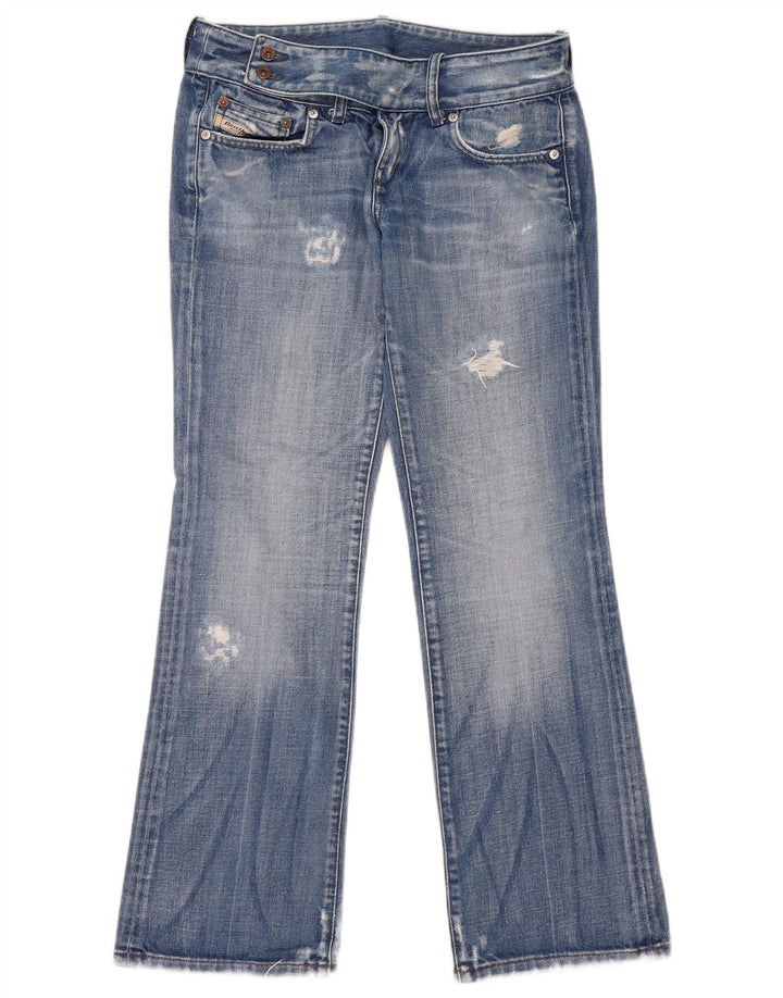 Diesel Womens Distressed Bootcut Jeans W29 L29 Blue Cotton