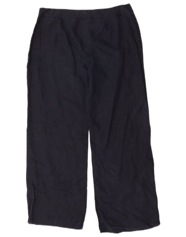 Marks & Spencer Womens Casual Trousers UK 12 Medium W32 L28 Navy Blue