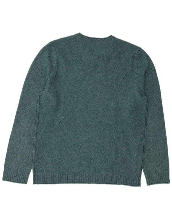 White Stuff Mens V-Neck Jumper Sweater Medium Green Lambswool