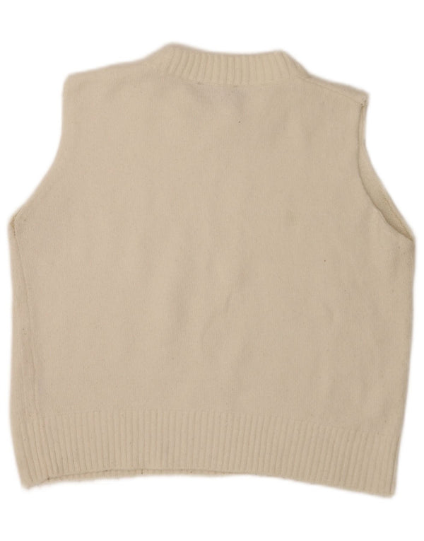 Zara Womens Crop Vest Tank Top UK 16 Large Off White