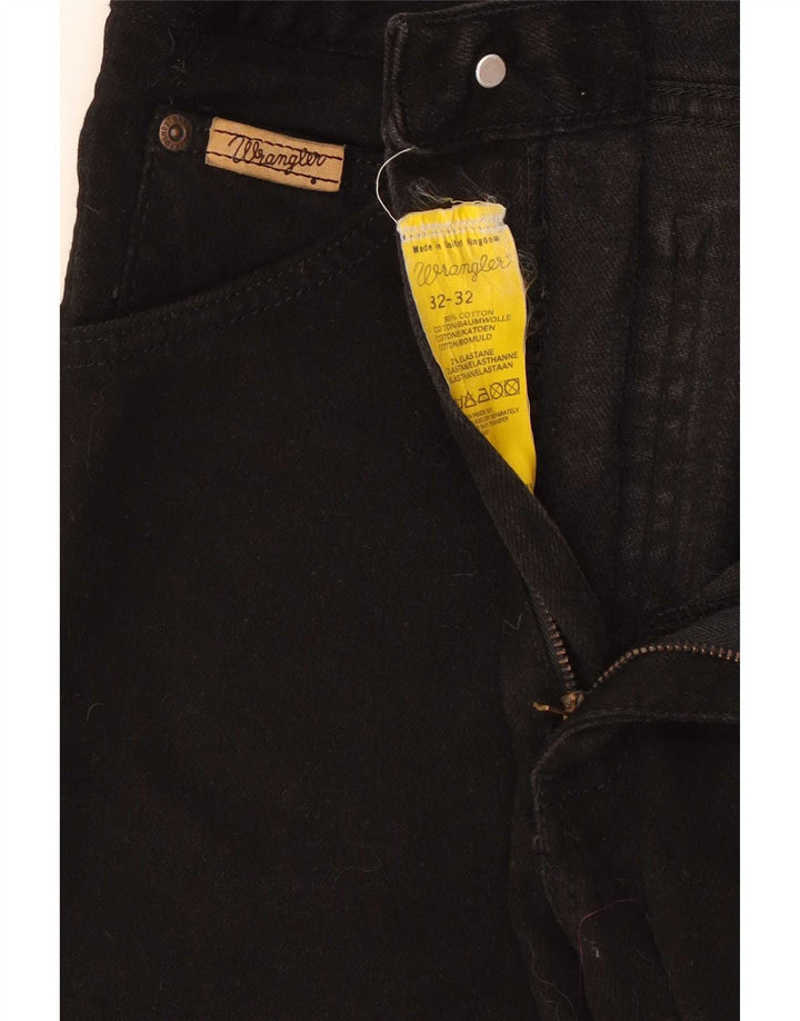 Wrangler Mens Slim Straight Jeans W32 L32 Black Cotton