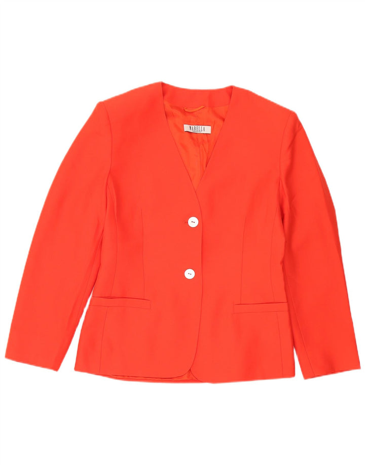 Marella Womens 2 Button Blazer Jacket UK 16 Large Orange Virgin Wool