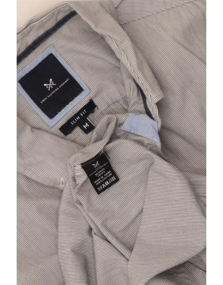 Crew Clothing Mens Slim Fit Shirt Medium Grey Pinstripe Cotton