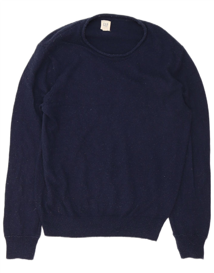 Gap Mens Crew Neck Jumper Sweater Large Navy Blue Merino Wool