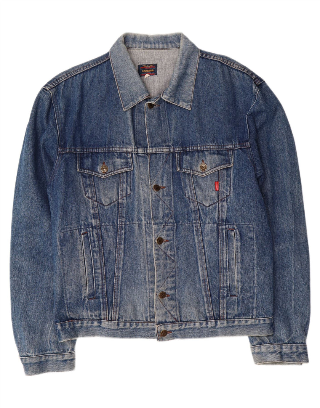CARRERA Mens Denim Jacket UK 42 XL Blue Cotton