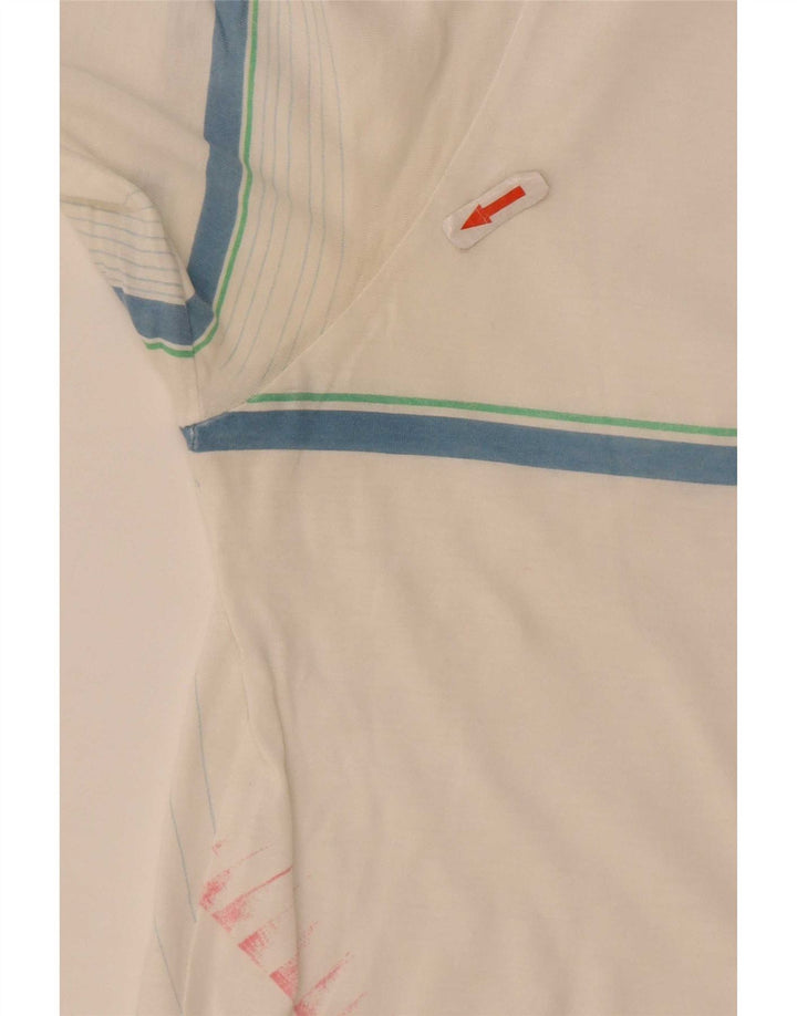AUSTRALIAN L'ALPINA Mens Polo Shirt IT 48 Medium White Geometric