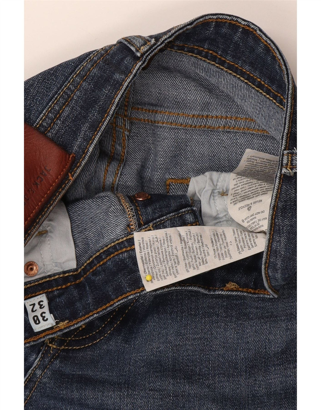 Jack & Jones Mens Straight Jeans W30 L32 Blue Cotton