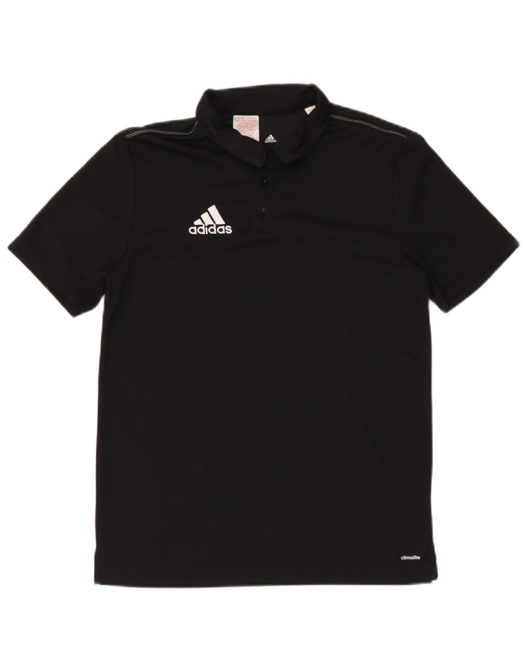 Adidas Boys Climalite Polo Shirt 13-14 Years Black Polyester